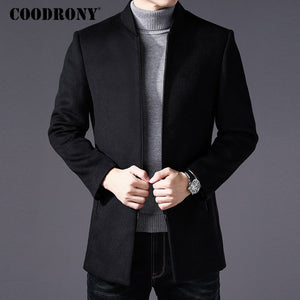 COODRONY Men Coat Winter Thick Warm Wool Coat Men Clothes 2019 Slim Fit Coat Mandarin Collar Jacket Mens Overcoat Mens Coats C03