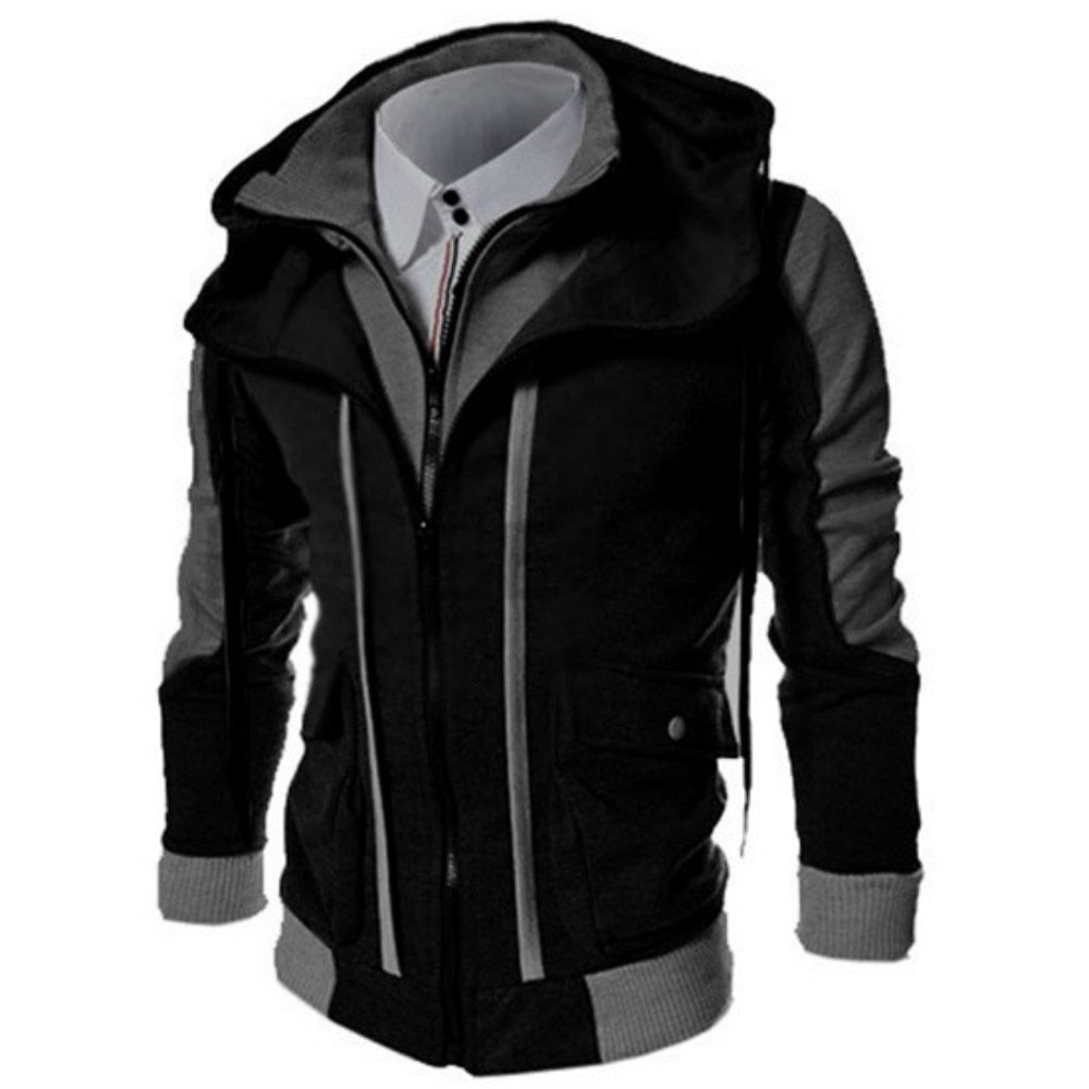 ZOGAA Winter Jacket Men Casual Double Zipper Fake Two Tops Jackets Warm Cardigan Loose Plus Size Overcoat Men Jackets and Coats