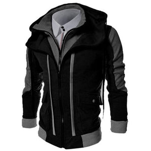 ZOGAA Winter Jacket Men Casual Double Zipper Fake Two Tops Jackets Warm Cardigan Loose Plus Size Overcoat Men Jackets and Coats