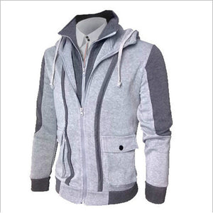 ZOGAA Winter Jacket Men Casual Double Zipper Fake Two Tops Jackets Warm Cardigan Loose Plus Size Overcoat Men Jackets and Coats