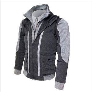 ZOGAA Winter Jacket Men Casual Double Zipper Fake Two Tops Jackets Warm Cardigan Loose Plus Size Overcoat Men Jackets and Coats