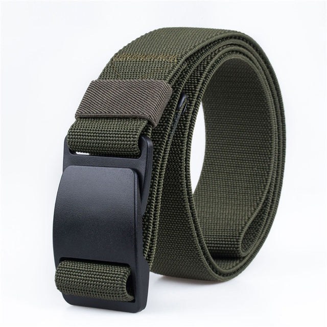 CETIRI 3.8cm Unisex Tactical Web Belt Men Women Military Stretch Webbing Belt With POM Plastic Buckle for Outdoor Hiking
