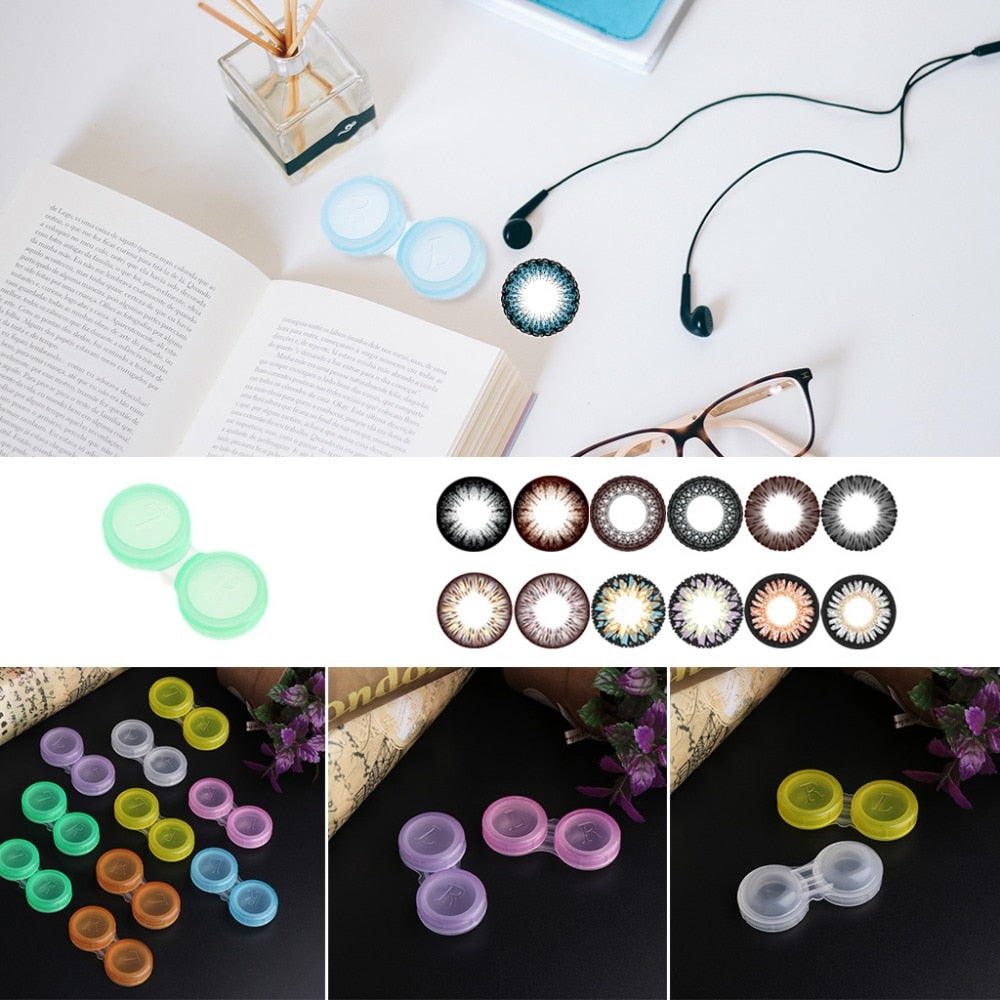10Pcs contact lens L+R cases Storage Holder Soaking Container Travel Accessaries 2018 New