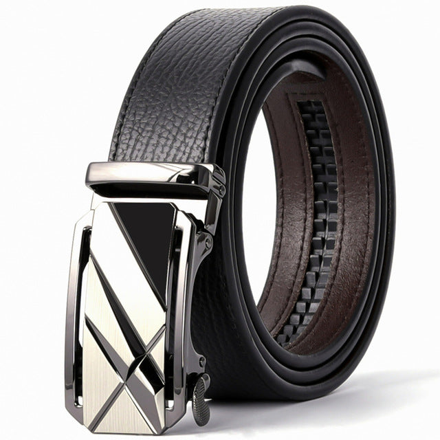 Plyesxale Automatic Buckle Brown Belt Men 2018 Brand Designer Mens Belts Luxury Genuine Leather Belt For Men High Quality B10