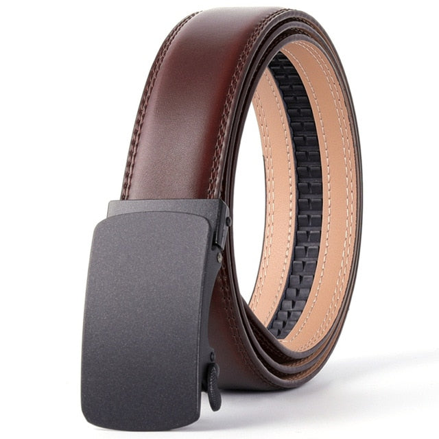 Plyesxale Automatic Buckle Brown Belt Men 2018 Brand Designer Mens Belts Luxury Genuine Leather Belt For Men High Quality B10