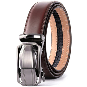 Plyesxale Automatic Buckle Brown Belt Men 2018 Brand Designer Mens Belts Luxury Genuine Leather Belt For Men High Quality B10