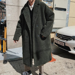 2018 Winter High Quality Thicken Wool Bomber Jacket Coat Men X-Long Sections Woolen Warm Coat Men Teddy Coat Casual Men Overcoat