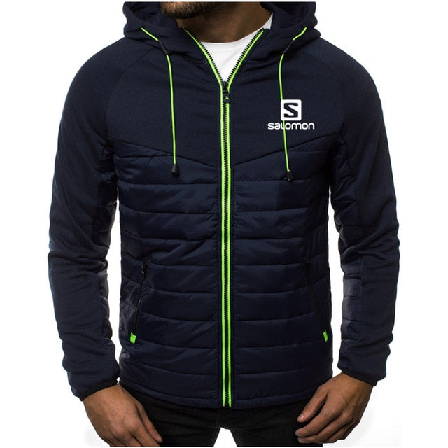 New Casual Hoody Spliced Jacket Salomon Printed Men Hoodies Sweatshirts Fashion Coat Hooded Cardigan Plus Fleece Clothes
