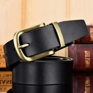 Genuine Leather For Men High Quality Antique Gold Buckle Jeans Belt Cowskin Casual Belts Business Belt Cowboy waistband