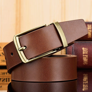 Genuine Leather For Men High Quality Antique Gold Buckle Jeans Belt Cowskin Casual Belts Business Belt Cowboy waistband