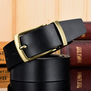 Genuine Leather For Men High Quality Antique Gold Buckle Jeans Belt Cowskin Casual Belts Business Belt Cowboy waistband