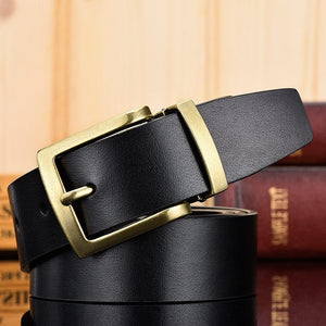 Genuine Leather For Men High Quality Antique Gold Buckle Jeans Belt Cowskin Casual Belts Business Belt Cowboy waistband