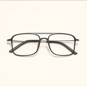 Super Light Square ULTEM Eyeglasses Double Beam Glasses Frame Men and Women Models Tide Big Face Comfortable 7g
