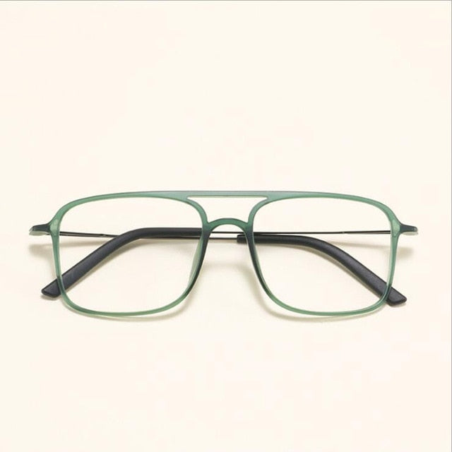 Super Light Square ULTEM Eyeglasses Double Beam Glasses Frame Men and Women Models Tide Big Face Comfortable 7g