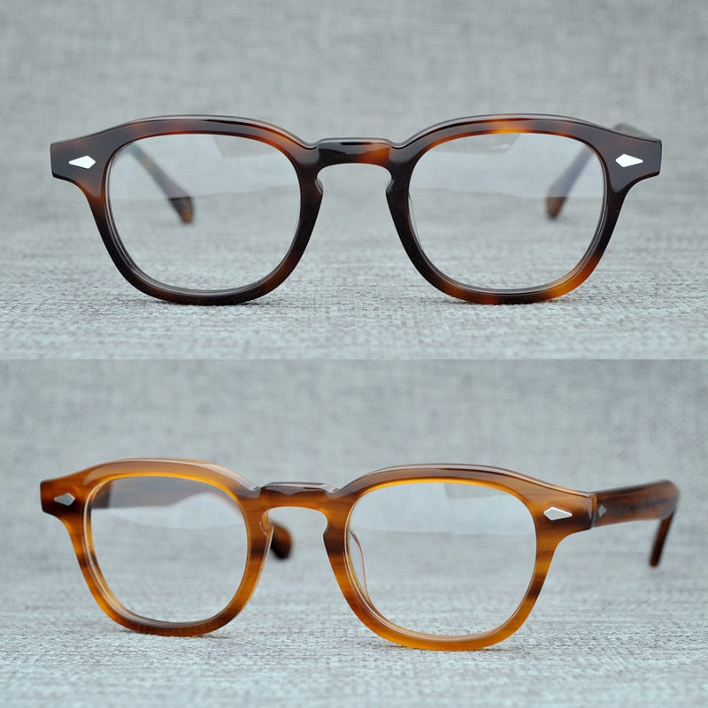 Round Handmade Acetate Frame Women Johnny Depp Glasses Men Brand Designer Computer Goggles Optical Spectacle frame Demi Myopia