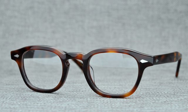 Round Handmade Acetate Frame Women Johnny Depp Glasses Men Brand Designer Computer Goggles Optical Spectacle frame Demi Myopia