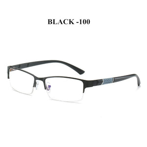 NYWOOH Finished Myopia Glasses Men Anti Blue Light Eyeglasses Retro Metal Half Frame Short Sight Eyewear -1.0 -4.5 Diopter