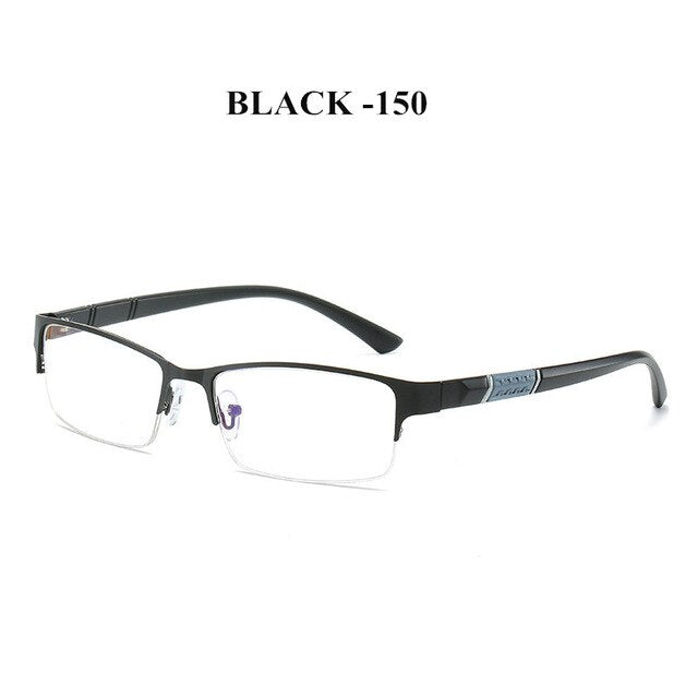 NYWOOH Finished Myopia Glasses Men Anti Blue Light Eyeglasses Retro Metal Half Frame Short Sight Eyewear -1.0 -4.5 Diopter