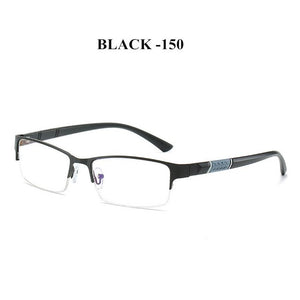 NYWOOH Finished Myopia Glasses Men Anti Blue Light Eyeglasses Retro Metal Half Frame Short Sight Eyewear -1.0 -4.5 Diopter