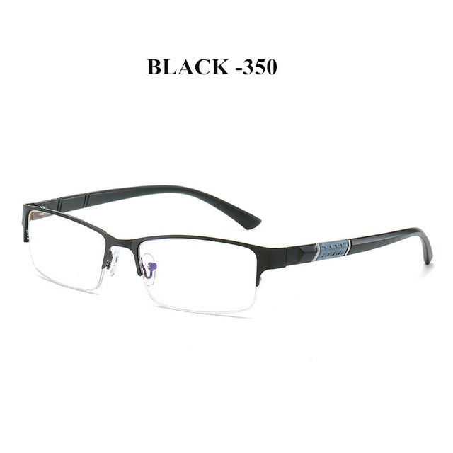NYWOOH Finished Myopia Glasses Men Anti Blue Light Eyeglasses Retro Metal Half Frame Short Sight Eyewear -1.0 -4.5 Diopter