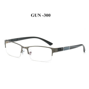 NYWOOH Finished Myopia Glasses Men Anti Blue Light Eyeglasses Retro Metal Half Frame Short Sight Eyewear -1.0 -4.5 Diopter