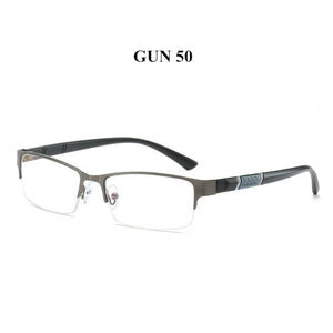 NYWOOH Finished Myopia Glasses Men Anti Blue Light Eyeglasses Retro Metal Half Frame Short Sight Eyewear -1.0 -4.5 Diopter