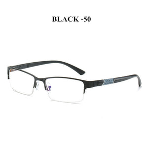 NYWOOH Finished Myopia Glasses Men Anti Blue Light Eyeglasses Retro Metal Half Frame Short Sight Eyewear -1.0 -4.5 Diopter