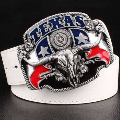 Wild west cowboy personality Men's belt metal buckle bull head American Texas western cowboy style belts trend belt for men gift