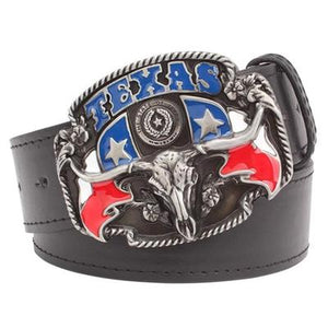 Wild west cowboy personality Men's belt metal buckle bull head American Texas western cowboy style belts trend belt for men gift
