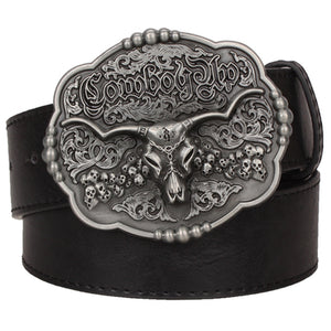 Wild west cowboy personality Men's belt metal buckle bull head American Texas western cowboy style belts trend belt for men gift