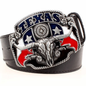 Wild west cowboy personality Men's belt metal buckle bull head American Texas western cowboy style belts trend belt for men gift