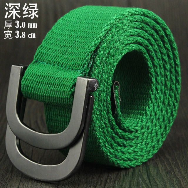 Male&Female Military Tactical Belt High Quality 2.5 mm Thick Solid color Canvas Belt for Men&Women Double Buckle 115cm Length