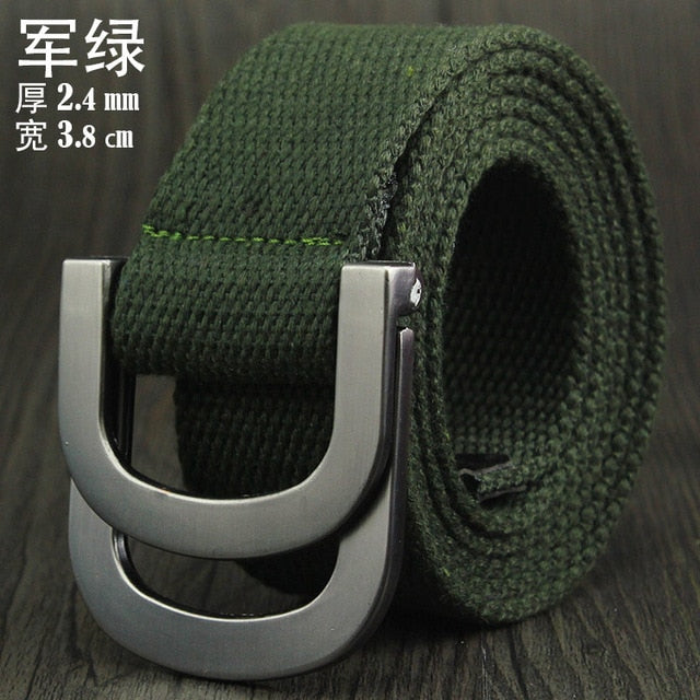 Male&Female Military Tactical Belt High Quality 2.5 mm Thick Solid color Canvas Belt for Men&Women Double Buckle 115cm Length