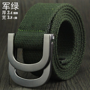 Male&Female Military Tactical Belt High Quality 2.5 mm Thick Solid color Canvas Belt for Men&Women Double Buckle 115cm Length