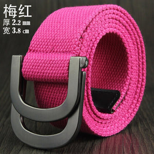 Male&Female Military Tactical Belt High Quality 2.5 mm Thick Solid color Canvas Belt for Men&Women Double Buckle 115cm Length