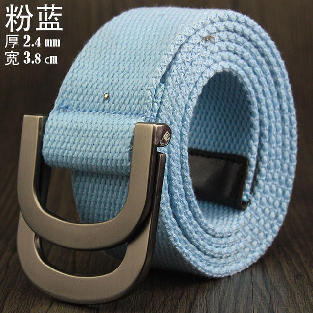 Male&Female Military Tactical Belt High Quality 2.5 mm Thick Solid color Canvas Belt for Men&Women Double Buckle 115cm Length
