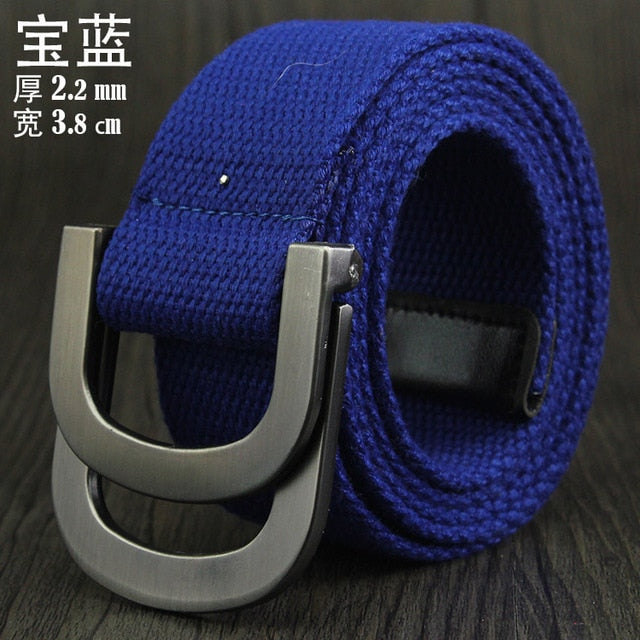 Male&Female Military Tactical Belt High Quality 2.5 mm Thick Solid color Canvas Belt for Men&Women Double Buckle 115cm Length