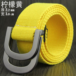 Male&Female Military Tactical Belt High Quality 2.5 mm Thick Solid color Canvas Belt for Men&Women Double Buckle 115cm Length
