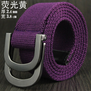 Male&Female Military Tactical Belt High Quality 2.5 mm Thick Solid color Canvas Belt for Men&Women Double Buckle 115cm Length