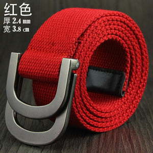 Male&Female Military Tactical Belt High Quality 2.5 mm Thick Solid color Canvas Belt for Men&Women Double Buckle 115cm Length