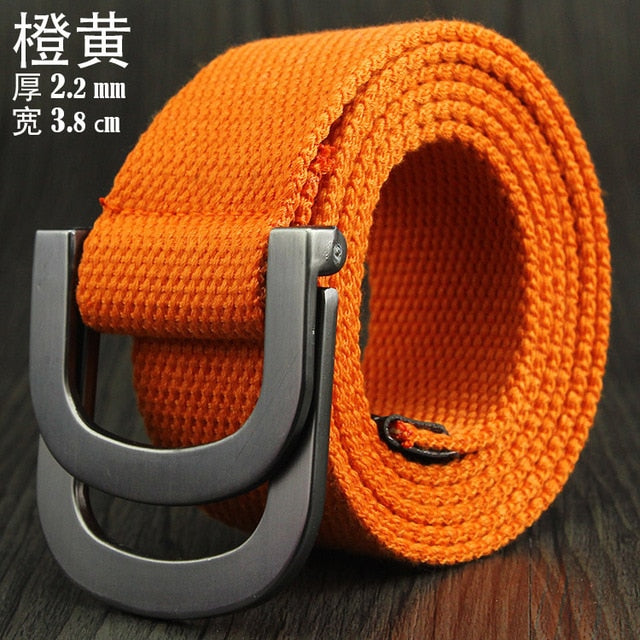 Male&Female Military Tactical Belt High Quality 2.5 mm Thick Solid color Canvas Belt for Men&Women Double Buckle 115cm Length
