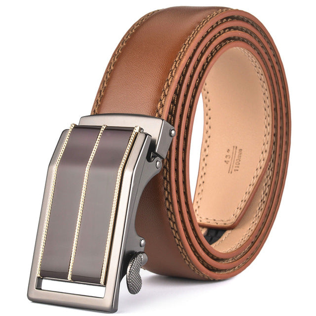 Plyesxale Automatic Buckle Brown Belt Men 2018 Brand Designer Mens Belts Luxury Genuine Leather Belt For Men High Quality B10