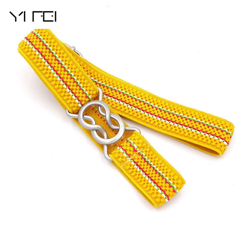 Belt For Jeans Candy Color Stripe 1 Inch Wide Kids Children Elastic Waist Belt For Boys Girls Free Shipping