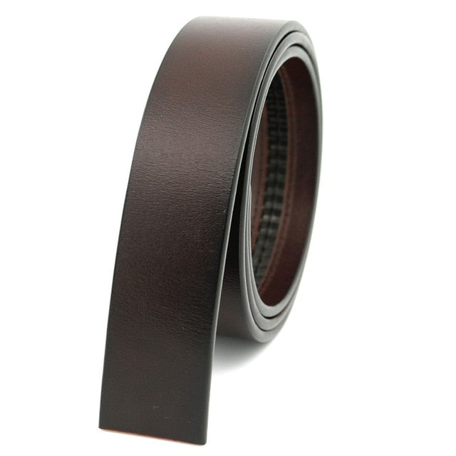 LannyQveen Brand Belt 100% Pure Cowhide Belt Strap No Buckle Genuine Leather Belts Automatic Buckle Belt For Men High Quality
