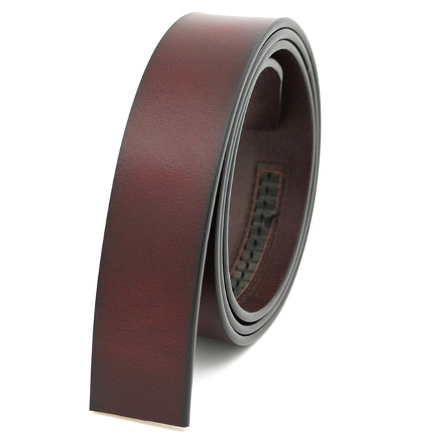 LannyQveen Brand Belt 100% Pure Cowhide Belt Strap No Buckle Genuine Leather Belts Automatic Buckle Belt For Men High Quality