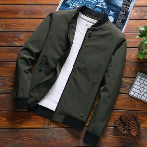 MANTLCONX Newest Solid Autumn Mens Bomber Jackets Male Casual Zipper Summer Jacket Men Spring Casual Outwear Men Thin Jacket