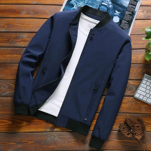 MANTLCONX Newest Solid Autumn Mens Bomber Jackets Male Casual Zipper Summer Jacket Men Spring Casual Outwear Men Thin Jacket